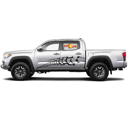 Kit de décalcomanies latérales en vinyle motif bande de roulement pour Toyota Tacoma 2015-2021