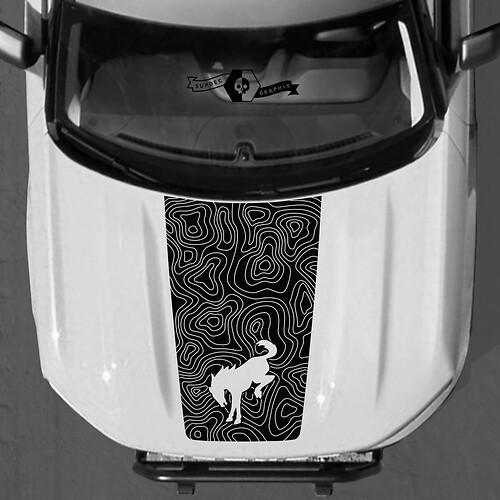 Topographical Map Decs Stickers pour Ford Bronco Logo Sport SUV 2