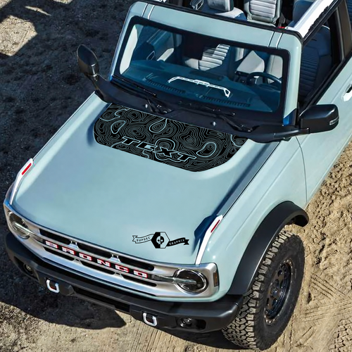 Autocollants de logo carte topographique texte personnalisé 6 pour Musclecar cheval