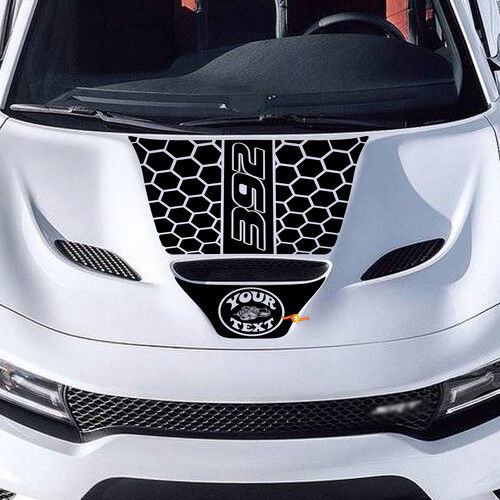 Autocollant Vinyle Personnalisé à Motif Nid d'Abeilles pour Capot Dodge Charger 2015-2021