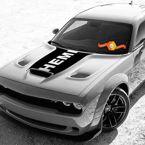 Autocollant Vinyle Capot Hemi pour Dodge Challenger 2015-2021