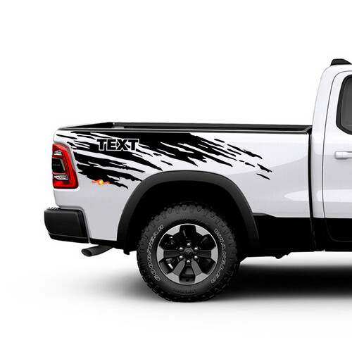 Kit d’autocollants en vinyle de chevet style usé personnalisé pour Dodge Ram 1500