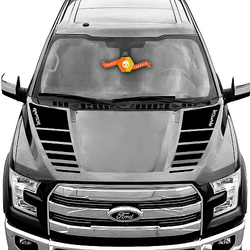 Kit d'autocollants vinyle à doubles bandes damier pour capot pour musclecar camion 2016-2021
