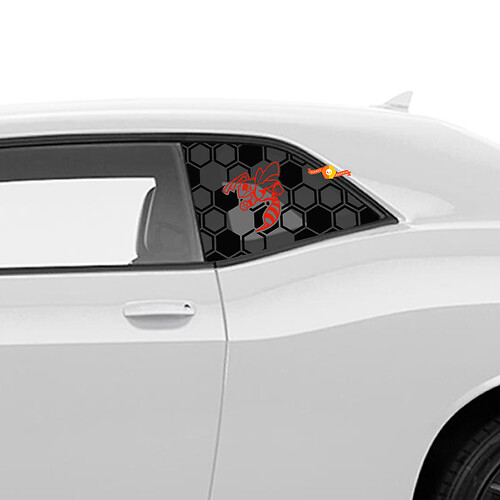 Honember Hornet Decal Sticker pour Dodge Challenger Side Quarter Window
 1