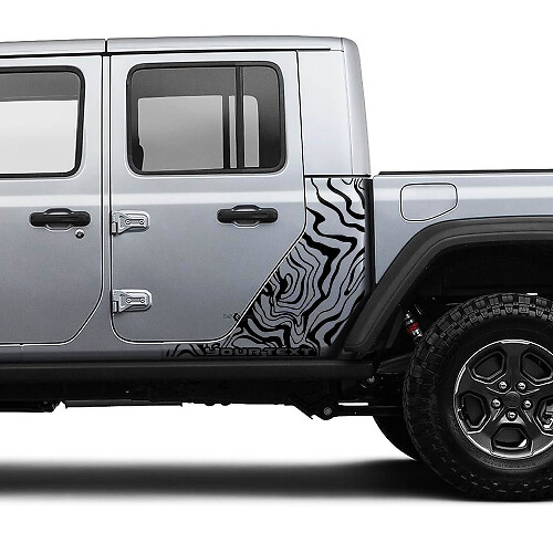 Kit de bandes graphiques vinyle pour carrosserie de la Jeep Gladiator 2018-2021
