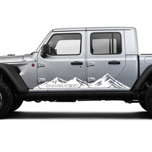 Paire de bandes graphiques vinyle pour panneaux latéraux de Jeep Gladiator avec motif de montagnes de course
 2