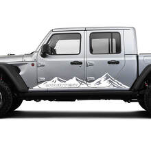 Paire de bandes graphiques vinyle pour panneaux latéraux de Jeep Gladiator avec motif de montagnes de course
 2