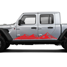Paire de bandes graphiques vinyle pour panneaux latéraux de Jeep Gladiator avec motif de montagnes de course
 3