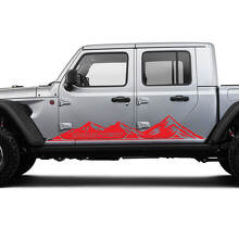 Paire de bandes graphiques vinyle pour panneaux latéraux de Jeep Gladiator avec motif de montagnes de course
 3