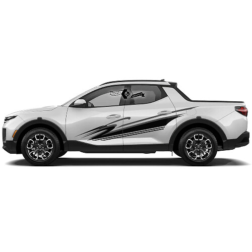 Kit d'autocollants en vinyle à bandes latérales vague moderne pour Hyundai Santa Cruz