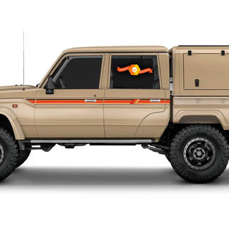 2 TOYOTA Land Cruiser LANDCRUISER Dual Cab LC79 Stripes RED EARTH Colors Sunset Graphics Stripes
