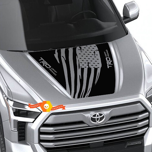 Nouveau capot Toyota Tundra 2022 TRD SR5 Wrap Drapeau USA Autocollant Sticker Graphics SupDec Design
