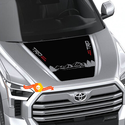 Nouvelle Toyota Tundra 2022 Capot TRD SR5 Autocollant Wrap Arbres et Montagnes Graphiques Conception SupDec
