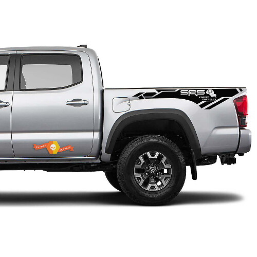 Autocollants Vinyle Latéraux Moose Bed SR5 Off Road Paire pour Toyota Tacoma 2016-22
