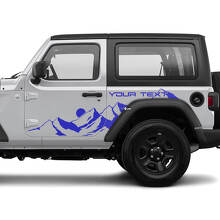 2 Nouvel autocollant de décalque de porte JEEP Wrangler Lune Montagnes côté Graphiques Autocollant de décalque
 2