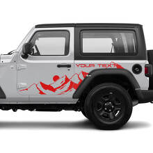 2 Nouvel autocollant de décalque de porte JEEP Wrangler Lune Montagnes côté Graphiques Autocollant de décalque
 3