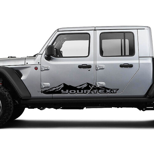 Montagnes Big Custom Texte Vinyle Pour Porte Autocollant Graphique pour Jeep Gladiator