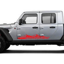 Montagnes Big Custom Texte Vinyle Pour Porte Autocollant Graphique pour Jeep Gladiator 3