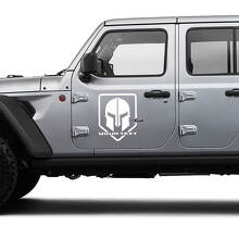 Autocollants Vinyle Casque Spartan pour Portière de Jeep Wrangler ou Gladiator_2