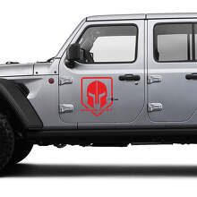 Autocollants Vinyle Casque Spartan pour Portière de Jeep Wrangler ou Gladiator_3