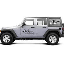 2 New JEEP Wrangler Unlimited Door Decal Sticker 4x4 off-road Mountains side Graphics Decal Sticker
 2