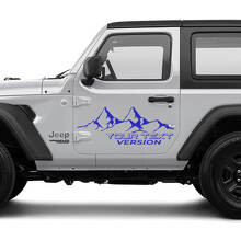 2 Nouvelles Autocollants de Porte pour JEEP Wrangler Unlimited 4x4 Hors-route Montagnes Autocollant Graphique
 2