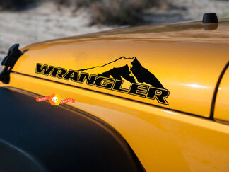 2 nouveaux autocollants graphiques latéraux JEEP Wrangler Hood Mountains
