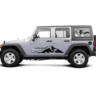 2 Nouveau JEEP Wrangler Unlimited 4 Door Decal Sticker Mountains side Graphics Decal Sticker

