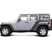 2 Nouvelles Jeep Wrangler Stripe avec pneu de piste de porte Graphique côté sticker Graphique 2