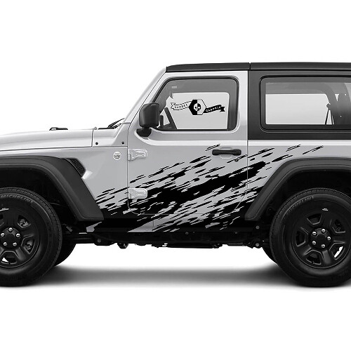 Kit de décalcomanies vinyl latérales anti-projection de boue pour Jeep Wrangler
