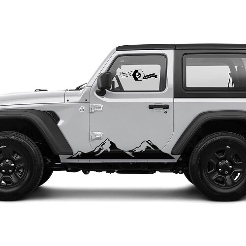 2 Nouvelles Autocollants de Décalque de Panneau de Marche JEEP Wrangler Montagnes Autocollants Latéraux Graphiques de Décalque
