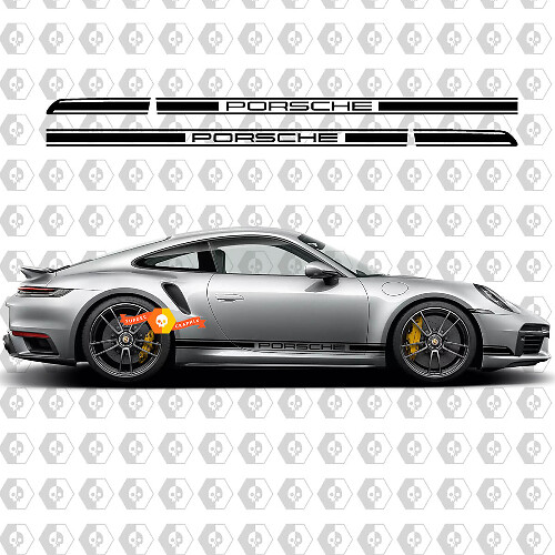 Kit de bandes latérales Porsche 911 718 Tycan Turbo Autocollant Décalcomanie
