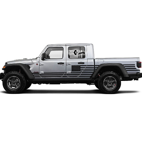 Paire de portes Jeep Gladiator autocollant vinyle drapeau des États-Unis
