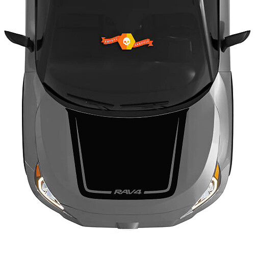 Autocollant Vinyle Capot Style Blackout Logo RAV4 pour Toyota RAV4 2019-2022