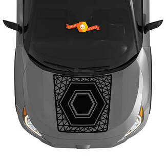 Kit graphique d'autocollant de décalque de formes géométriques d'hexagone de capot pour Toyota RAV4 2019 - 2022 autocollant de décalque de vinyle
