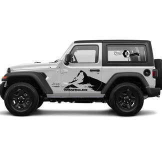 2 Nouveau JEEP Wrangler Decal Sticker Mountains side Graphics Decal Sticker
