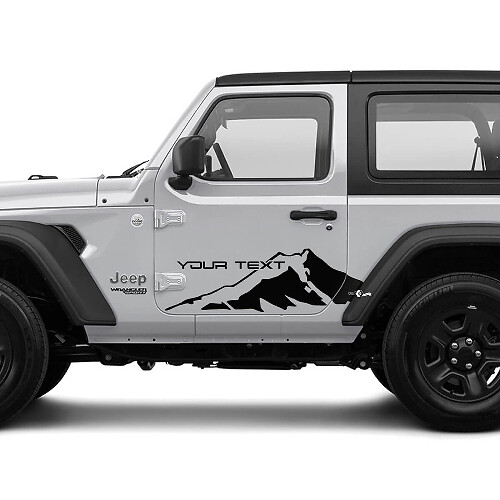2 Autocollants de décalcomanie latérale de porte JEEP Wrangler neufs - Autocollant de décalcomanie de montagnes
