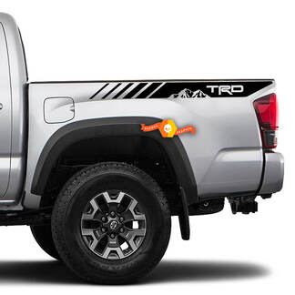Paire Toyota Tacoma 2016 - 2022 TRD Mountains Side Bed Vinyl Sticker Sticker Graphics
