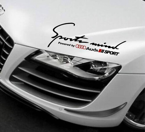 Autocollant vinyle capot Sports Mind propulsé par Audi pour Audi A8