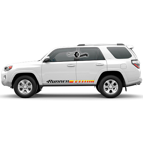 Autocollant Vinyle Logo Rayures Rétro à Damiers Pour Porte Toyota 4Runner
