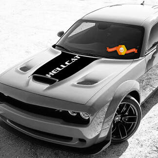 Dodge Challenger 2015 - 2021 capot HellCat vinyle autocollant autocollant bande graphique Blackout
