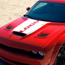 Autocollant en vinyle logo personnalisé style blackout pour capot Dodge Challenger 2015-2021_2