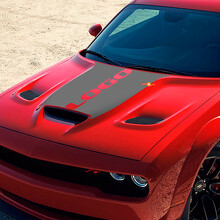 Autocollant en vinyle logo personnalisé style blackout pour capot Dodge Challenger 2015-2021_3
