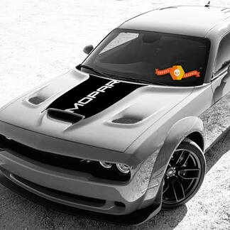 Dodge Challenger 2015 - 2021 Capot Mopar Vinyle Sticker Stripe Graphic Blackout
