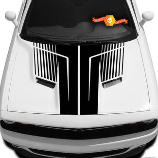 Dodge Challenger 2015 - 2021 capot vinyle autocollant autocollant bande graphique - treillis
