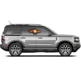 Paire d'autocollants Bronco Doors Thin Up Accent Line Trim 4-door Side Stripe Stickers pour Ford Bronco 2021
