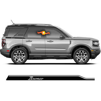 Paire de Bronco Retro Doors Thin Up Accent Line Garniture 4 portes Side Stripe Stickers Autocollants pour Ford Bronco 2021
