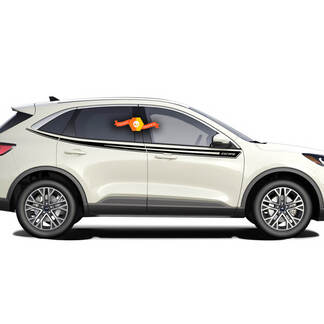Ford Escape 2020 - 2022 Doors Stripe Texte personnalisé Kit de décalcomanies en vinyle autocollant graphique
