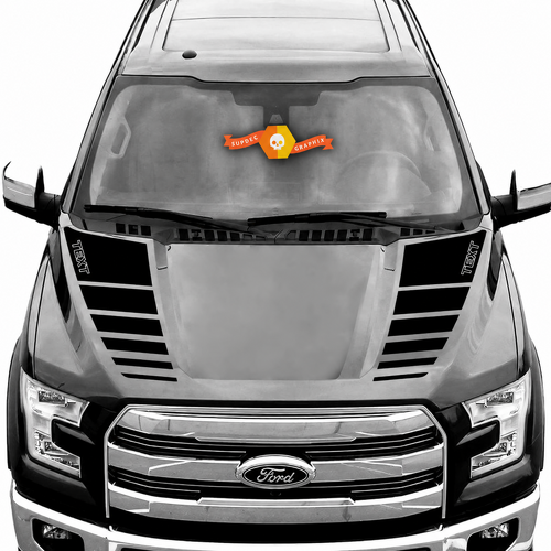 TEXT Louver Spear Pair Capot Autocollant vinyle pour Ford F-150 2016-2021
