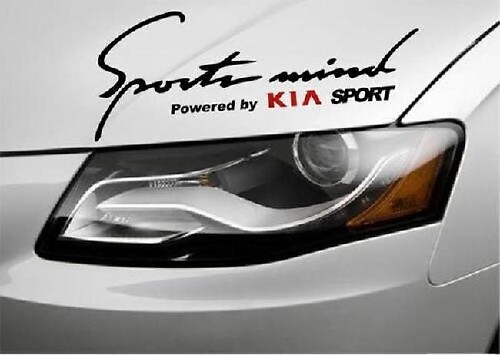 Set d'autocollants en vinyle pour capot Sports Mind Powered by Kia pour voitures Kia